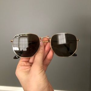Gold octagon ray ban sunglasses